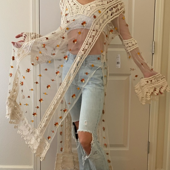 Free People Sheer Embroidered Crotchet Maxi Dress - Picture 7 of 8